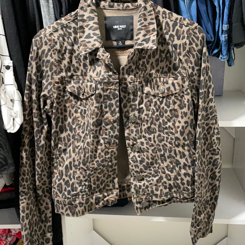 Leopard jean jacket